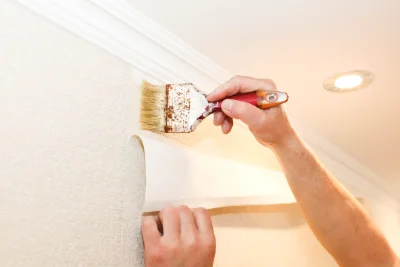 Pose de papier peint à la Motte-Saint-Jean — revêtements muraux et toiles de verre